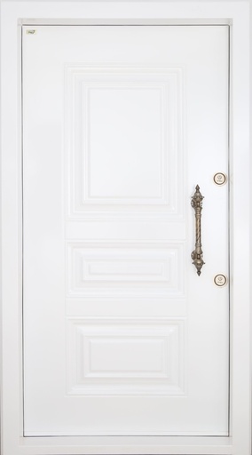 درب ضد سرقت-برجسته فلزی سفید براق-9003